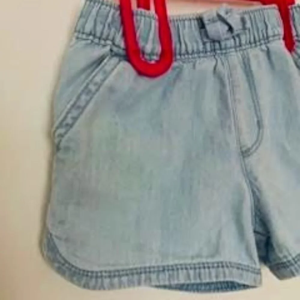 The Children’s Place Girls Chambray Pull-On Shorts – Size 3T (Cloudless Wash)